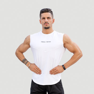 Drop Shoulder T-Shirt Performance - Bianco - Animal Ambition
