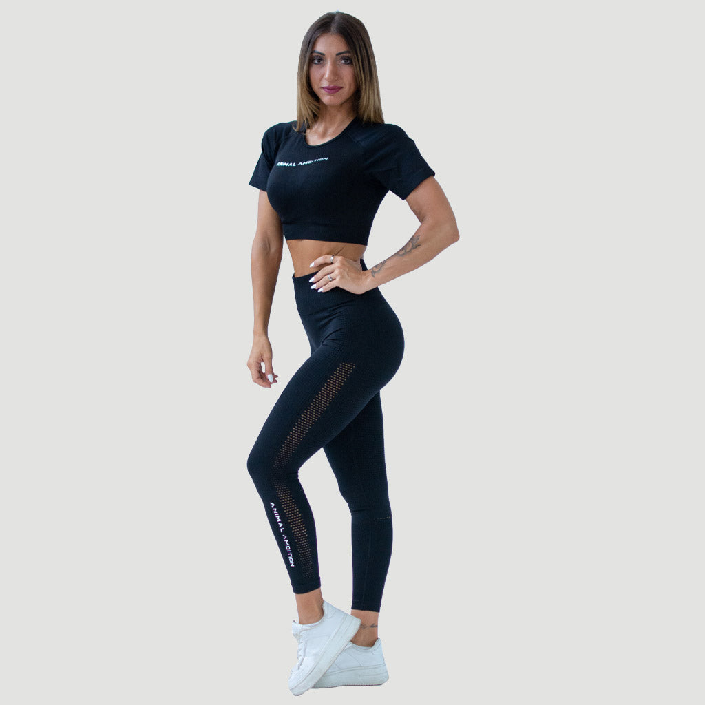 ESPERIA PROMO TOP MANICA CORTA+LEGGINGS BLACK